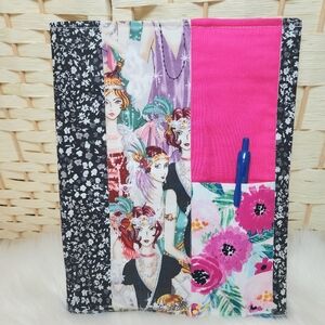 Handmade Quilted  Notebook Cover With Pen Pocket Pen Not Included